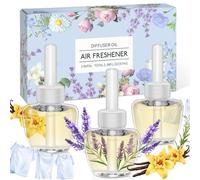 SCENTORINI Plug In Air Fresheners Refills, Suitable for Air Wick & Glade, 3 Fragrance, Linen, Lavender, Vanilla, Plug In Electrical Air Freshener Refills, 3 Pack