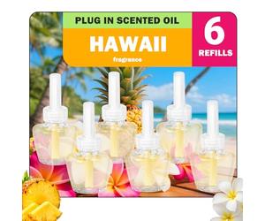 SCENTORINI Plug In Air Fresheners Refills, Suitable for Air Wick & Glade, Hawaii Fragrance Plug In Electrical Air Freshener Refills, 6 Packs