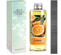 SCENTORINI Reed Diffuser Refill 200ml with 6 Reeds, Citrus Fragrance Oil for Reed Diffusers, Flameless Home Fragrance, Long Lasting Air Freshener for Living Room, Bathroom, Kitchen, Gift Set