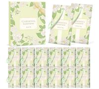 SCENTORINI Scented Sachets Gardenia Fragrance - Hanging Floral Wardrobe Freshener Drawer Deodorizer Bags - 14pcs Natural Long Lasting Sachet for Closet, Car, Linen, Gift Use