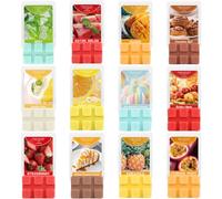 SCENTORINI Scented Wax Melts 12 Pack Multi Fragrance Soy Wax for Wax Warmer | 12 Soy Wax Melts with Mint, Watermelon, Mango, Strawberry, Passion Fruit, Cinnamon Roll, Salted Caramel and Vanilla Cake