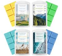 SCENTORINI Scented Wax Melts 4 Pack, Fresh Fragrance for Wax Warmer | 4 × 70.9g Soy Wax Melts With Ocean, Linen, Forest & Summer Inspired Scents For Home Fragrance
