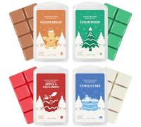 SCENTORINI Wax Melts 4 Pack for Christmas, Wax Melts, Wax Cubes, Soy Wax Cubes for Wax, Ginger Bread, Cedar Wood, Apple&Cinnamon, Vanilla Cake, 4 x 2.5oz