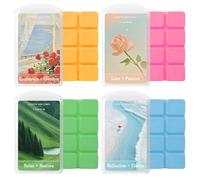 SCENTORINI Wax Melts Soy Wax 4-Pack - Aromatherapy Wax Melt Cubes, Mint, Vanilla, Eucalyptus, Rosewood, - Long Lasting Fragrance Blocks for Home Meditation Bedroom - Premium Gift Set