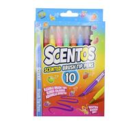 Scentos Fratelli Scented Brush Pens, 10 Pack, Non-Toxic, Ideal for Colouring, Artwork, Drawing, Return Gift, Designed in USA