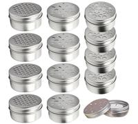 Scents Beads Container 12Pcs 80ml Tin Containers with Lids of Honeycomb, Petal & Flower Hollow Out Empty Multi-Purpose Aluminum Tins for Air Freshener, Scented Candle & More Scents Beads Container