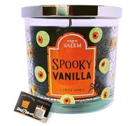 Scents of Salem Halloween Scented Candle, 2-Wick Spooky Themed Candle in Glass Jar with Metal Lid 350g, Halloween Party Candles - Includes ShopZee Candle Safety Tips Guide (Spooky Vanilla)