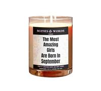 Scents&Words Birthday Candle Gift for Girl, The Most Amazing Girls are Born in September, Luxury Personalised Scented Candles - snw2830 (Fresh Mint & Rhubarb)