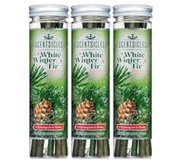 Scentsicles White Winter Fir Scented Ornaments with Hooks - 3 Bottles (18 Sticks Total)
