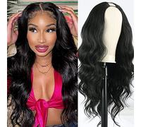 SCENTW V Part Wig Body Wave Synthetic Wigs for Women 24inch Black Hair V Part Wigs Upgrade U Parts Wig Glueless Full Head Clip in Half WIG for Black Women V Shape No Leave Out Thin Hair