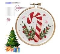 Scepter Candy Christmas Cross Stitch Kits for Adults - Beginner Embroidery Kits for Handmade Home Decorations