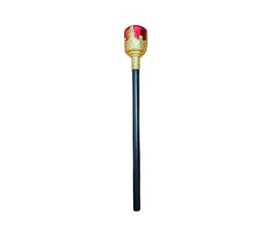 Scepter Wand Royal King Queen Costume Accessory Medieval Princess Cosplay | Crafted from durable smooth plastic with gold embossed head and simulated gemstones for safe role play events. One Size A