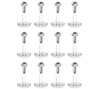 SCERRING 16G Lip Rings 2mm CZ Internally Threaded Labret Monroe Lip Ring Tragus Rook Helix Earring Stud Piercing Jewelry Retainer Clear Acrylic Bioflex Bar Length 6-10mm 12-36PCS, 6 millimeters, Metal