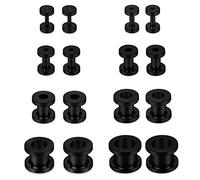 SCERRING 16PCS Screw Ear Tunnels Stretching Kit Stainless Steel Gauge Plugs Expanders Set 14G-00G, 14G, 12G, 8G, 6G, 4G, 2G, 0G, 00G, 316L Surgical Steel