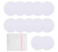 Scettar 12 PCS Reusable Breast Pads - 12cm 3-Layer Bamboo Nursing Pads with Laundry Bag, Washable Highly Absorbent Anti-Leakage for Breastfeeding Mothers