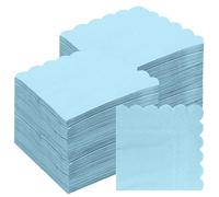 Scettar 140 Pcs Light Blue Napkins, 2-Ply Premium Baby Blue Napkins 5 x 5 Inch Scalloped Baby&Blue Napkins for Wedding, Dinner, Birthday Parties