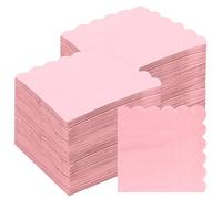 Scettar 140 Pcs Pink Cocktail Napkins, 2-Ply Soft Solid Color Party Serviettes 5 x 5 Inch Light Pink Dessert Napkins for Birthday, Wedding, Baby Shower