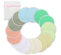 Scettar 16PCS Reusable Breast Pads with Laundry Bag, Organic Bamboo Nursing Pads, Washable Nursing Pads for Breastfeeding, Highly Absorbent Nursing Pads