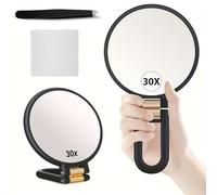 Scettar 30x Magnifying Hand Mirror, Magnifying Mirror, Travel Mirrors, Perfect for Travel and Makeup