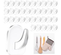 Scettar 36 Pack Clear Acrylic Adhesive Wall Hooks - 2kg Heavy Duty Transparent Sticky Hangers for Kitchen Bathroom Office & Garland Hanging