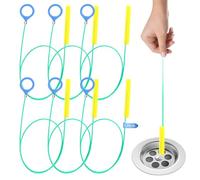 Scettar 50 Inch Extended Drain Snake, 6 Pcs Drain Unblocker Tool Anti-Break Steel Sink Shower Unblocker Tool for Bathroom Sink, Tub, Shower Drain Cleaning