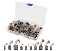 Scettar 50 Pcs 10 Sizes Motor Carbon Brushes, Carbon Brush Holder Repair Kit for Angle Grinders, Circular Saw, Power Tools, Electric Hammer Drill