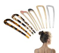 Scettar 6 Pcs Metal French Hair Pins for Women - U Shaped Twist Pins for Girls Hairstyle Accessories