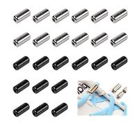 Scettar Pack of 24 laces quick release metal capsule buckle for elastic laces without tying, the perfect accessory for all types of laces (12 silver, 12 black), black silver