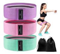 Scettar Pack of 3 Fitness Bands, Resistance Bands with 3 Resistance Levels, Resistance Bands for Strength Training and Leg Training, Exercise Band for Yoga, Pilates for Men and Women