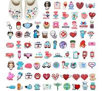 Scettar Pack of 82 Pins for Crocs, Crocs Pin Shoe Charm Crocs Pin Nurse Medicine Shoe Pendant for Clogs, Ohne Größe, Polyvinyl Chloride