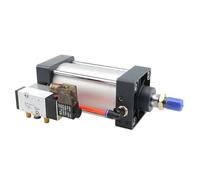 SCF Standard Series Solenoid Valve Integrated Pneumatic Cylinder Bore 50mm Stroke 25-1000mm Air Cylinders Set Without Magnetic(SCF50x250,AC220V)