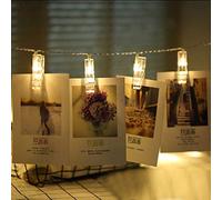 SCF2017 10-LED Photo Peg Clip String Light for Wedding Hanging Picture Party Decor(Warmwhite)