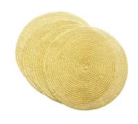 SCF2017 Round Woven Glitter Plastic Placemats 38cm Hollow Table Mats,Set of 4,Gold