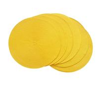 SCF2017 Round Woven Plastic Placemats 38cm Stylish and Practical Dining Table Mats,Set of 6,Yellow