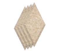 Sch! Acoustic Wall Tile - Set of 4 - Bevelled Edge - Diamond - Oatmeal Beige