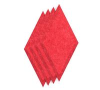 Sch! Acoustic Wall Tile - Set of 4 - Bevelled Edge - Diamond - Poppy Red
