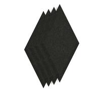 Sch! Acoustic Wall Tile - Set of 4 - Bevelled Edge - Diamond - Raven Black