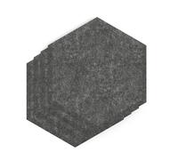 Sch! Acoustic Wall Tile - Set of 4 - Bevelled Edge - Hexagon - Graphite Charcoal