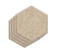 Sch! Acoustic Wall Tile - Set of 4 - Bevelled Edge - Hexagon - Oatmeal Beige