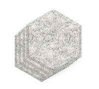 Sch! Acoustic Wall Tile - Set of 4 - Bevelled Edge - Hexagon - Pebble Light Grey