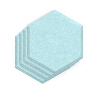 Sch! Acoustic Wall Tile - Set of 4 - Bevelled Edge - Hexagon - Sky Light Blue