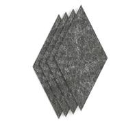Sch! Acoustic Wall Tile - Set of 4 - Square Edge - Diamond - Graphite Charcoal