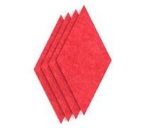Sch! Acoustic Wall Tile - Set of 4 - Square Edge - Diamond - Poppy Red