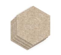 Sch! Acoustic Wall Tile - Set of 4 - Square Edge - Hexagon - Oatmeal Beige
