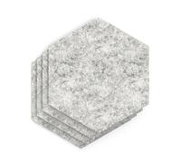 Sch! Acoustic Wall Tile - Set of 4 - Square Edge - Hexagon - Pebble Light Grey