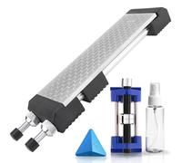 Schaaf Tools Diamond Whetstone Knife Sharpener Complete Kit with Adjustable Base, 2-Sided 400/1000 Grit Diamond Sharpening Stone Set with Chisel Honing Jig & Angle Guide for Knives, Woodworking Tools