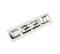 SCHAAN 3D ABS Chrome Letters Car Rear Trunk Emblem Badge Sticker C43 C180 C200 C220 C300 C350 Logo Fit For Mercedes W205 W204 Accessories Car Stickers (Color : C220)