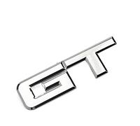 SCHAAN 3D Metal Black Red Silver Car Rear Trunk Decal Emblem Logo GT Sticker Fit For Ford Mustang Car Accessories Car Stickers (Color : Silver)
