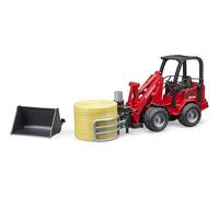 Bruder 02192 SchÃâžFfer Hoflader 2630 Grip Pliers And Round Bale - Red