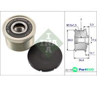 Alternator clutch pulley 535 0164 10 INA for BMW 1 Coupe 3 Coupe 3 Convertible 1
